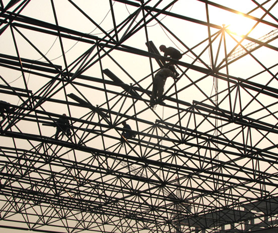 北流厂房网架安装